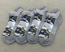 BOMBAS 4 Pairs Women's Cushion Camouflage Ankle Socks Size Med Grey Athletic
