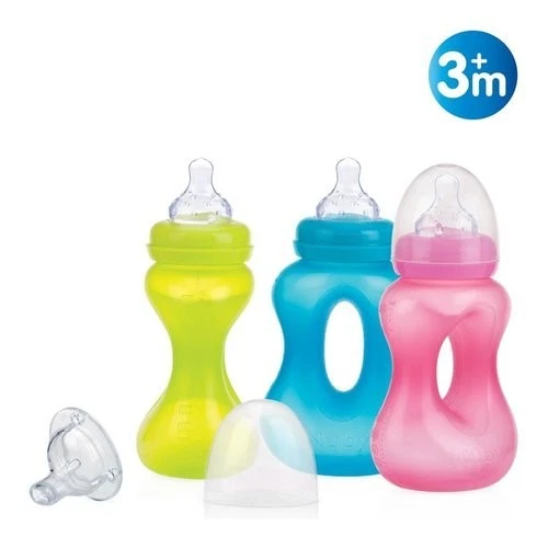 Nuby Bottle ID1241 Anti Colic Training Bottle Wide Neck 240ml. (3m+)