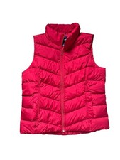 Lands' End Red Quilted Puffer Vest L 14-16 