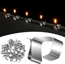 50 Pcs Lights Gutter Hook Clips for Hanging Outdoor Holiday Galvanized Lights