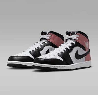 New Nike Air Jordan 1 Mid White Black Rust Pink DQ8426-100 Mens size 10.5 No Lid