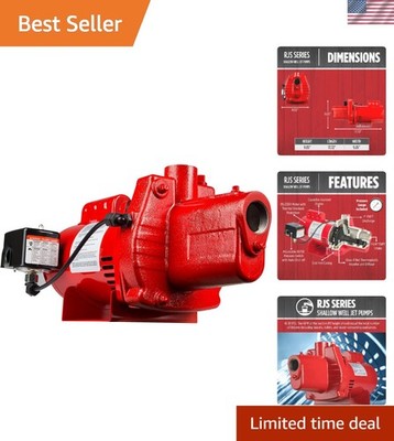 RJS-50-PREM 1/2 HP Cast Iron Jet Pump - 12 GPM,  Water Supply Solution