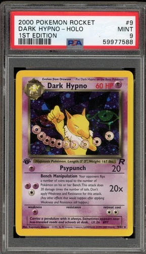 Pokemon Dark Hypno Team Rocket 1st Edition Holo Rare #9 PSA 9 Mint