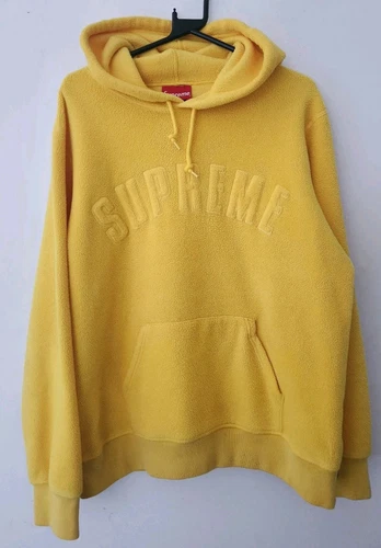 Sweat à capuche FW18 Supreme Polartec M Medium sweat à capuche jaune polaire