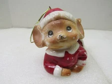 Homeco Christmas Santa Mouse Figurine Hanging Ornament Vintage Holiday Décor