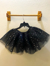 Stelle Girls Black Star Print Tulle Tutu Skirt Size M