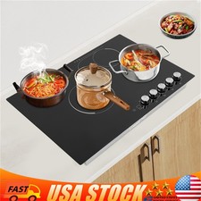 29 inch Electric Cooktop 4 Burners Drop In Ceramic Glass Stove Top Touch Control