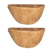 Gardener Select Half-Round Coco Liner for Wall Baskets & Planters, 16" (2 Pack) Gardener Select Half-Round Coco Liner for Wall Baskets & Planters, 16" (2 Pack) - Image 1