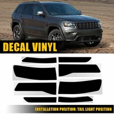 Fits 2014-2021 Grand Cherokee SET Tail Light Rear Tint Overlay Vinyl Smoke