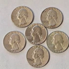 1.08504 Troy Oz. 6 x 1964 Quarter P&D mints. Sharp Details – Quality Coins