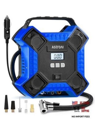 Tire Inflator Portable Air Compressor 160PSI, 12V DC (NO AC) 10Ft Cord Blue