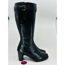 ECCO Womens Saunter 65 Tall Heeled Black Leat...