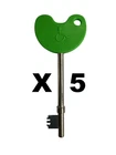 5 PACK NKS RADAR KEY Disabled Toilet Bathroom Door Access Easy Turn Green