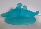 Vintage Westmoreland Satin Light Blue Slag Glass Lovebirds Lid/Top ONLY Lovely