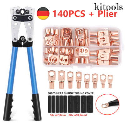 140x Sortiment Rohrkabelschuhe Ring Set Batteriekabelschuh Crimpwerkzeug 6 50mm² 317636795430