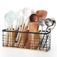 Large Utensil Holder for Kitchen CounterMetal Cooking Utensils Holder for Cou...