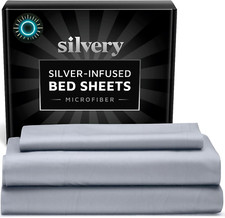Silver Infused Bed Sheets Set - Extra Soft Breathable Fabric with Self-Cleaning