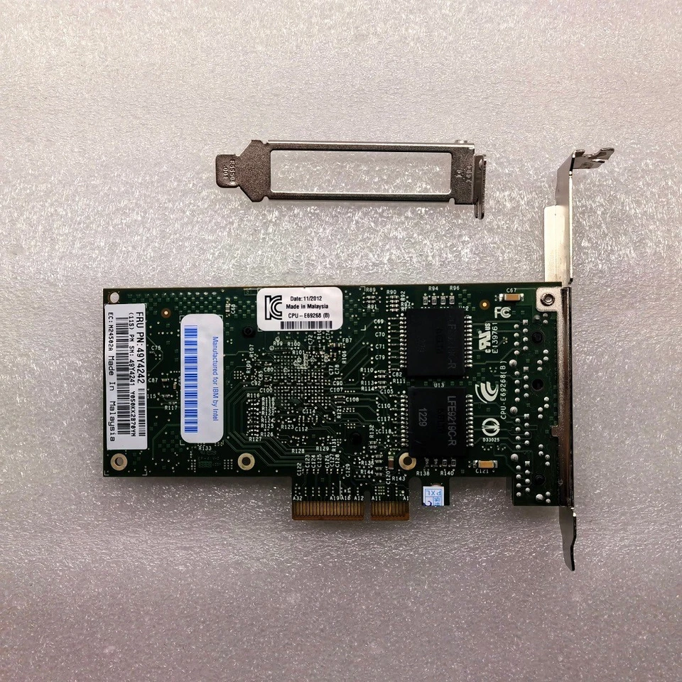 IBM 49Y4241 49Y4242 Intel I340-T4 Quad Port Ethernet Gigabit PCI Network Adapte - Image 3 of 3