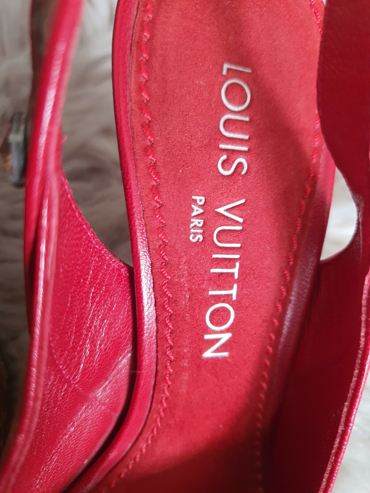 RARE Red & Brown Louis Vuitton-Monogram Cherry Blossom Takashi -Size 37 image 2