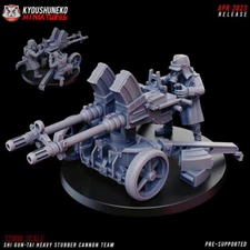 Shi Gun-Tai Heavy Stubber Cannon Team - Wargames - 9th age - d&d - tabletop