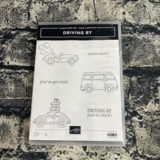 Stampin' Up! DRIVING BY 6 Piece Cling Stamp Set 158099