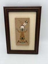 Navajo sandpainting framed Navajo Sandpainting of Female Yei Figure, Framed — listing 2