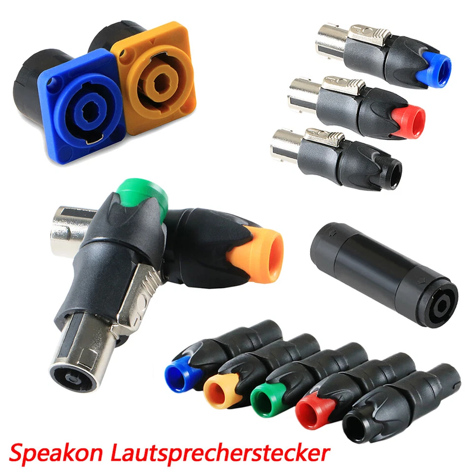 MARKENLOS 2 uds 4 polos Speakon conexión altavoz conector hembra audio cable acoplamiento