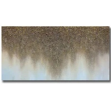 Tiancheng Art, Modern Abstract 3D Oil Painting on Canvas, 24x48 Inches, Hand-...