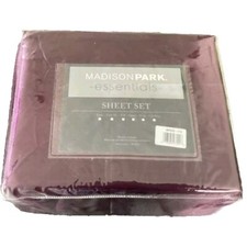 Madison Park Essentials Sateen Dark Burgundy Sheet Set   1327