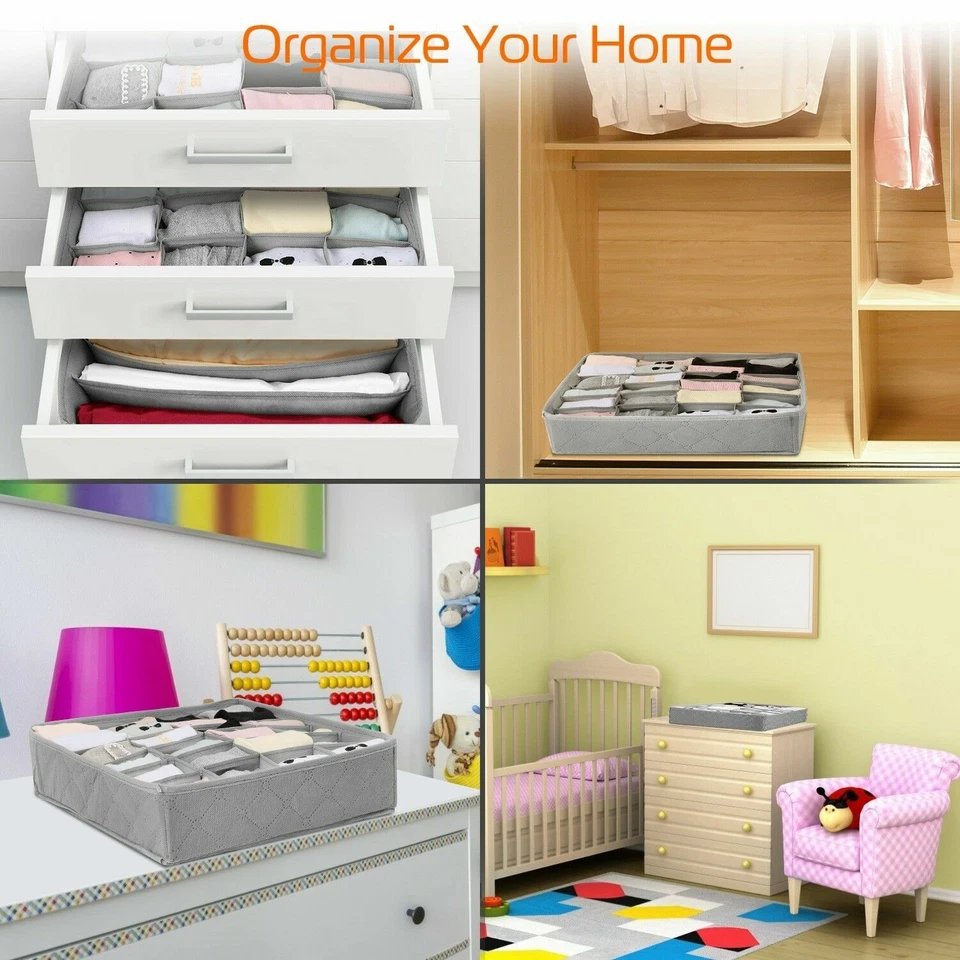 US 3Pcs Sock Bra Underwear Closet Drawer Organizer Storage Bamboo Charcoal Set - Image 3 of 4