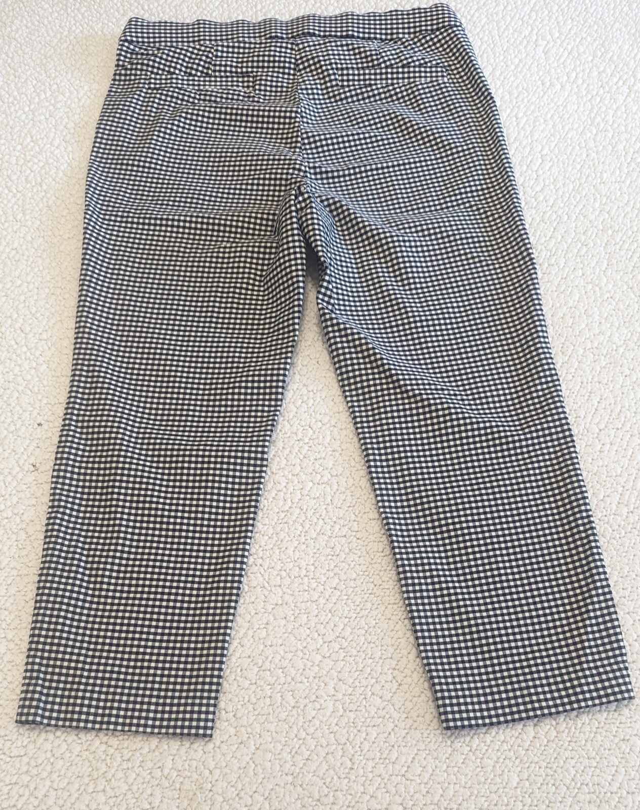 Elle White Gingham Print Pattern Stretch Ankle Cr… - image 2