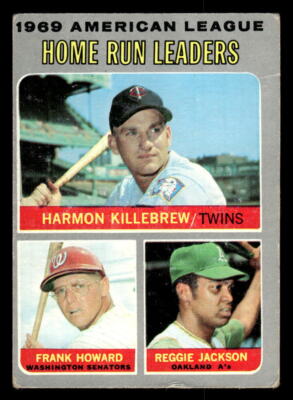 1970 Topps #66 Leaders (Harmon Killebrew / Frank Howard / Reggie Jackson)