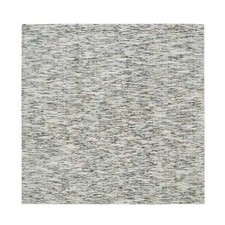 6'2" x 6'2" Beige Hand Loomed Modern Striae Design Pure Wool Square Rug R65436