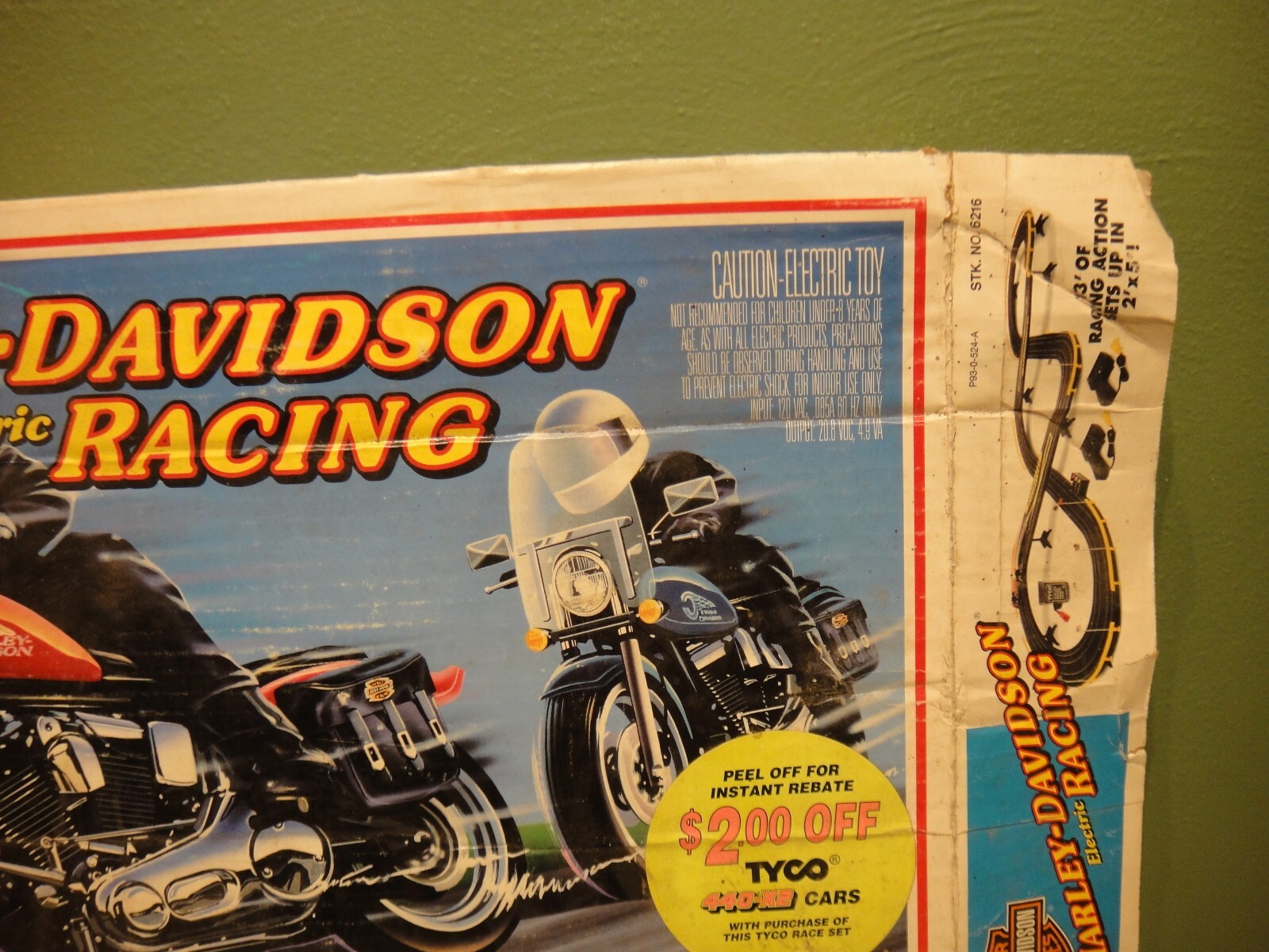 1992 Tyco Harley Davidson HO Motorcycle Slot Electric Racing 6216