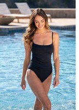 La Blanca Standard Island One Piece Swimsuit Black Size 12 New