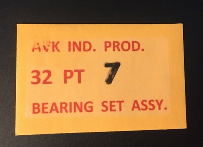 AVK 32PT7  5/16-18 BEARING SET FOR AVK TOOL, Includes all 4 pieces,Discounted !