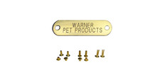 WARNER SPORTING 1 BRASS DOG, PET ID TAG FOR PET COLLAR WITH-3 SETS OF RIVETS