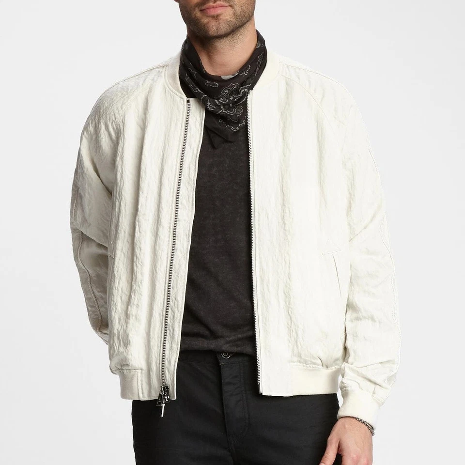 John Varvatos Final Sale $1,298 Men's Rock & Soul Eagle Embroidered Jacket Birch - Image 2 of 3