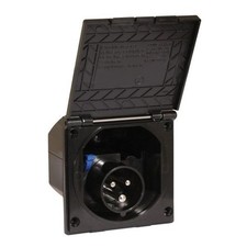 Powerpart Mains Shore Power 240v 16a Inlet with Flap, Black