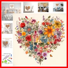5D Diamond Painting Kits for Adults, Heart Flower Diamond Art Kits for Adults...