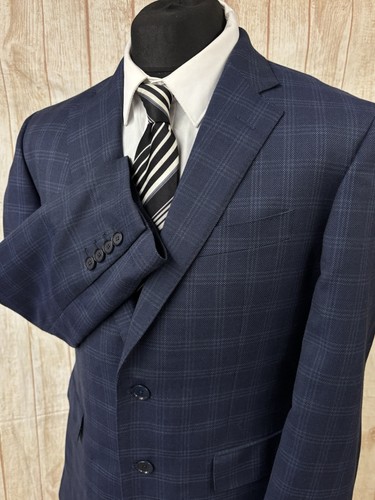Veste de costume personnalisée Charles Tyrwhitt gilet bleu 42" super 120s laine PORTÉ UNE FOIS - Photo 5 sur 24