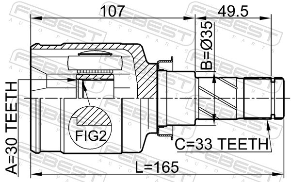 Für FEBEST 0411-CY2MT INTERNAL CRANK JOINT MITSUBISHI LANCER CY,CZ 2007.03-2013