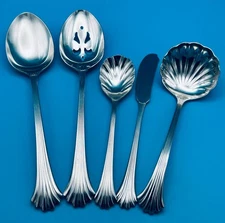 5 Pc International TIARA Hostess Serving Set 18-8 Stainless Flatware
