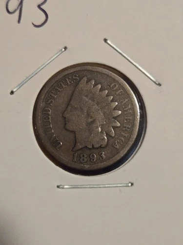 1893 Indian Head Cent – Good to Very Good (G–VG) Condition