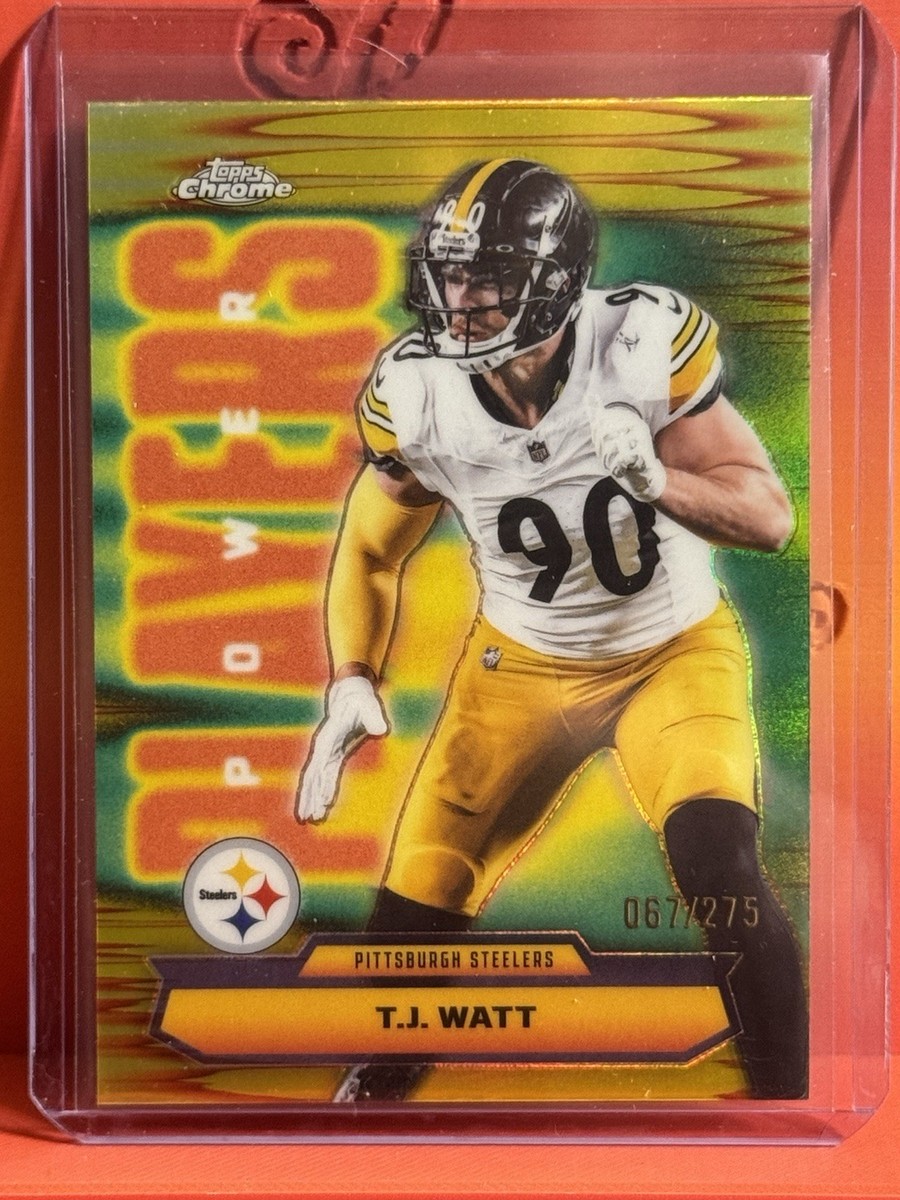 2025 Topps Chrome TJ Watt Power Players Yellow Refractor 67/275
