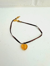 VTG American Girl Kirsten Meet Necklace Amber Heart Pleasant Company Jewelry