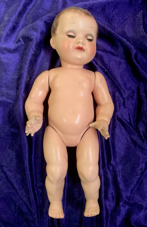 Marcellino Ottolini, Bambola Antica In Celluloide Dipinta A Mano. Anni ‘50 - Immagine 2 di 4