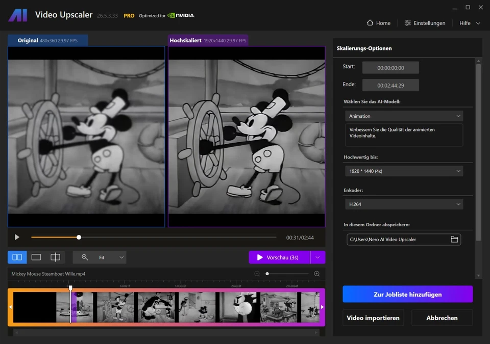 Nero AI Video Upscaler Pro | Videoqualität verbessern | KI | Rauschunterdrückung - Bild 4 von 4