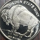 CAMEO Buffalo 0.999 Silver 1/10 Troy Oz 5c Design Golden State Mint Silver Round