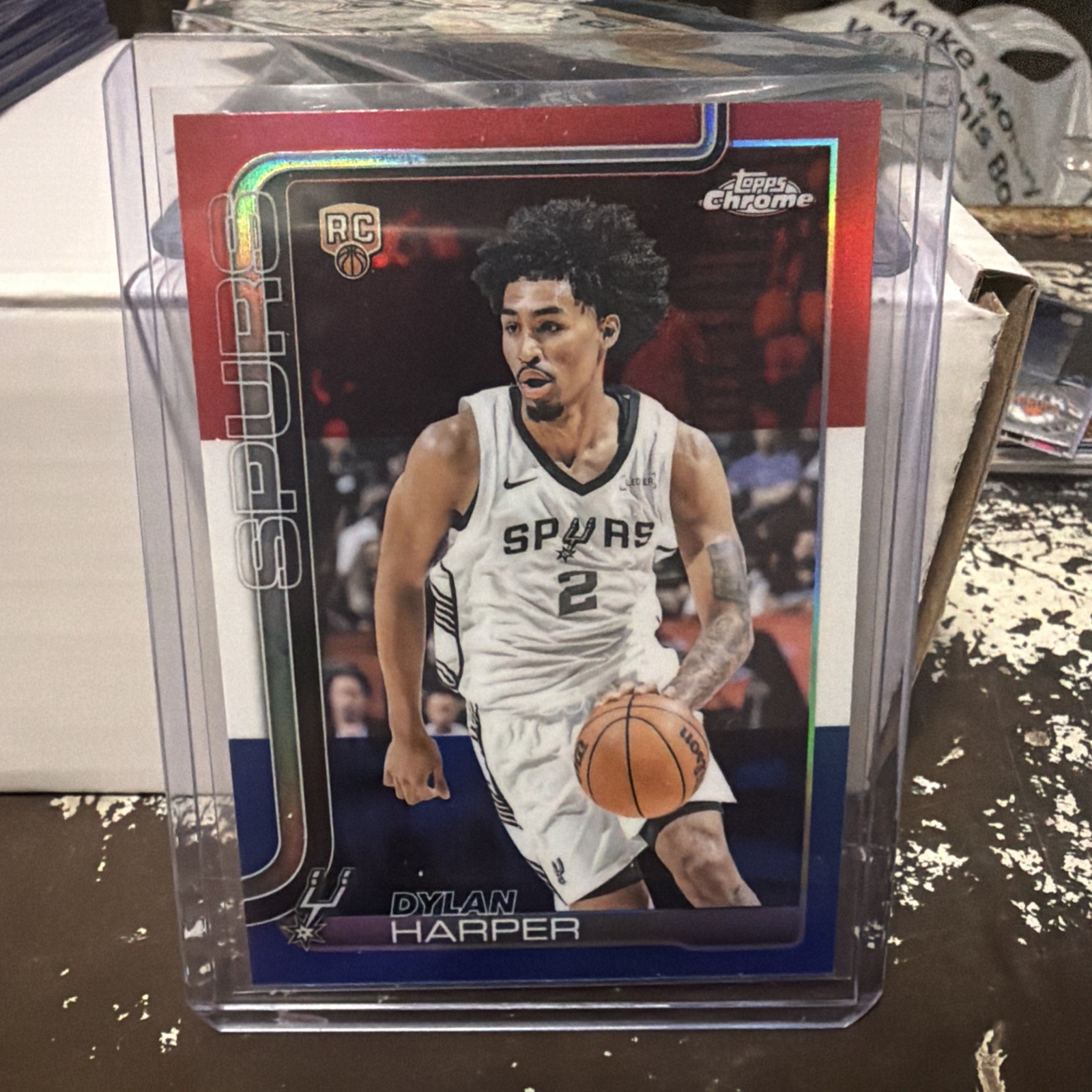 2025-26 Topps Chrome - Dylan Harper #252 Red White & Blue Refractor (RC)